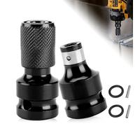Riisoyu 2 Pcs Adaptadores de Broca para Llave de Impacto, Adaptador de Broca de Mandril Convertidor 1/2 Cuadrado a 1/4 Pulgadas Accesorios Destornillador de Impulsos pour Clés à Chocs et à Cliquet