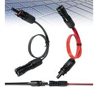 Riisoyu 2 piezas Cable Plano Panel Solar, 30cm Cable Extensión para Paneles Solares Fotovoltaica Altamente Flexible Cable Solar para Ventana para Conectar Módulos Solares Interventores 4mm²