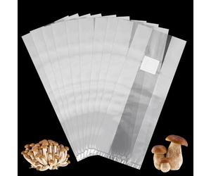 Riisoyu 20 Piezas Bolsas de Cultivo de Hongos, 32 x 50cm Mushroom Spawn Grow Bag con Filtro Bolsas Cultivo de Setas PP Accesorios para Cultivo de Hongos para Setas, Hongos, Granos