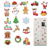 Riisoyu 20 Piezas Imanes De Nevera De Navidad, imanes de Navidad imanes magnéticos de árbol de Navidad para pizarras magnéticas, neveras, pizarras Blancas, Cocina para Vacaciones Decoración