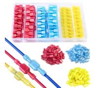 Riisoyu 200Pcs Conector de Cable Completamente Aislado, Terminales Faston de Nylon Macho/Hembra Alambre Crimp Terminal Nylon Rápido Conectores Pala de Crimpado Macho/Hembra Conectores Macho de Espada