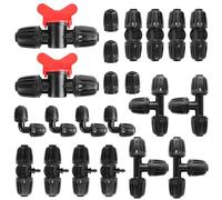 Riisoyu 22 Piezas Conectores de Púas Irrigación por Goteo, Válvulas Compuerta de Riego Codos Acoplamientos 13/16 mm Juego de Accesorios de Irrigación Tubo para Sistemas Riego por Goteo Jardín Patio