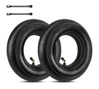 Riisoyu 2pcs 4,10/3,50-4 pulgadas Dos neumáticos de manguera, Mangueras de carrito TR87 mangueras de carrito con vástago doblado tubo interior para neumáticos de cortadora de césped