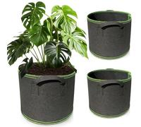 Riisoyu 3 Piezas 20 L Bolsas de Cultivo Plantas, Bolsas de Tela No Tejida para Patatas Maceteros Resistentes Tomateras Pimiento Macetas de Cultivo Transpirables Grandes con Asas para Flores Verduras