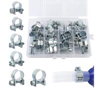 Riisoyu 30 Piezas Abrazaderas de Manguera, 7-15mm Línea de Combustible Manguera Clips Ajustables Mini Abrazaderas para Tubos para la Línea Mini del Combustible Tubo de la Gasolina Tubo de Escape