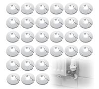 Riisoyu 30 rosetas individuales para tubo de calefacción, cubierta de cable para radiador, cubierta para tubos de radiador, manguito de tubo, roseta para tubo de 20 mm de diámetro (blanco)
