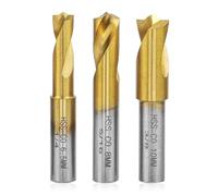 Riisoyu 3pzs Hi-Spec Juego de Brocas Múltiples, juego de brocas de soldadura por puntos con revestimiento de titanio fresadora de vástago cilíndrico HSS para taladrar en acero inoxidable