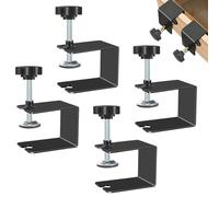 Riisoyu 4 Piezas Abrazadera C, Abrazaderas de Mesa Inoxidable Ajustable Viga Abrazaderas Fijación Sargentos en G Abrazadera de Tornillo Clip de Fijación del Cajón para Soldadura Carpintería Bricolaje