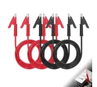 Riisoyu 4 Piezas Pinzas de Cocodrilo, 15A Cable de Cocodrilo de Doble Extremo con 1M Prueba Cable de Cobre Flexible con Clips Aislantes para Uso con Multímetro o Pruebas Eléctricas de Laboratorio