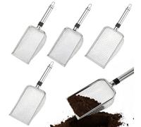 Riisoyu 4 Piezas Tamiz de Tierra para Jardinería, Coladores de jardín de Acero Inoxidable Tamiz de jardín colador de Compost con Mango (Malla de 2,2.8,3.8,5 mm) para Tierra, Arena, Piedras, Compost