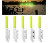 Riisoyu 5 Campanas de Alarma de Pesca, LED luz Nocturna para Pesca Impermeables Alarma de mordida de Pesca Nocturna con Hebilla Alarma de mordedura de Pesca Nocturna para caña de Pescar de mar, Verde