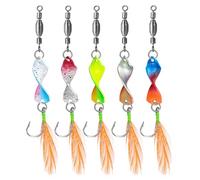 Riisoyu 5 unidades de anzuelos de pesca para trucha, cebo para trucha, juego de cebos para trucha, pesca de trucha, cebo de pesca brillante, señuelos de pesca