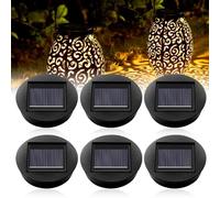 Riisoyu 6 Pcs Lámparas Solares de Repuesto, IP65 Parte Superior de Repuesto de Luces Solares impermeable Luces Solares de Repuesto para Decoración deJardín DIY para Exterio bombillas LED