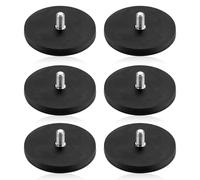 Riisoyu 6 Piezas Imanes de Neodimio de Goma, Imanes Redondos de Goma Ø 43 mm con Rosca Exterior M6 Sistemas Magnéticos Imanes Redondos para Tornillos Ojal Ganchos tiras de luz espejos adicionales