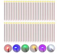 Riisoyu 60 unidades de diodos de luz LED con cable orverdrahttete transparente LED Leuchtdioden Surtido Kit para DIY Modellbau Dekoration Iluminación, rojo, azul, verde, amarillo, lila y blanco (10