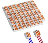 Riisoyu 70 PCS Conectores Bloque Terminales Cable, Conectores Eléctricos Rapidos con Palanca 3 Puerto Conectore de Cable Compactos con Palanca de Empuje con Resorte Tuerca Conector