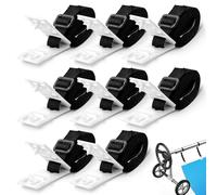 Riisoyu 8 Piezas Cinta Enrollador Piscina, Kit De Fijación para Carrete De Cubierta Solar de Piscina Universales Correas de Sujeción Cubierta de Piscina, para Solar y Manta de Piscina