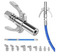 Riisoyu Acoplador de Pistola de Engrase, Alta Presión Pistola de Engrase Boquilla Boquilla de Pistola de Grasa con Manguera Flexible 30cm Boquilla De Pistola De Engrase para Tipo De M6 M8 M10