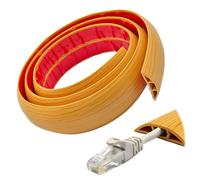 Riisoyu Canaleta para cables autoadhesiva, 1,5 m x 5 cm, PVC, protección para cables, para casa, oficina, almacén (grano de madera)