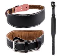 Riisoyu Cinturón Halterofilia, Musculación Entrenamiento Peso Belt Cinturón Gym Soporte Lumbar Acolchado 10 cm de Ancho y 10 Agujeros Ajustable para Halterofilia, Fitness, Levantamiento de Pesas