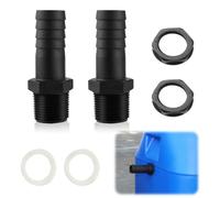 Riisoyu Conector de Barril, 2 Unidades Paso de Barril de Lluvia Paso del Tanque de Lluvia de Plástico con Boquilla de Manguera de 25 mm para Depósito de Lluvia, Tanques de Agua, Cisternas