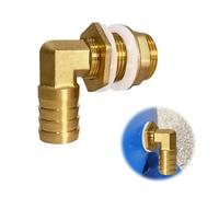 Riisoyu Conector para fontanería, pieza de conexión para tubo de agua de lluvia, paso del depósito en ángulo para barriles de lluvia o cisternas