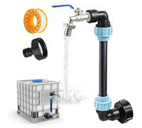 Riisoyu Cuello de Cisne 3/4 IBC 1000 litros, con Adaptador IBC Latón Kit Grifo IBC Antideslizante con Adaptador S60x6 y cinta hermética Grifo Deposito de Jardín para Tanques de Recolección de Lluvia