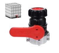 Riisoyu DN50 Adaptador De Válvula De Drenaje, IBC Adaptador de Válvula de Bola 75 mm IBC válvula de Bola de Repuesto para tanque de agua, barril de lluvia Conector