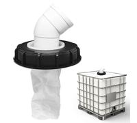 Riisoyu Filtro de Tapa IBC, 163 mm IBC Filtro de Agua de Lluvia con Codo DN 75 45° Adaptador Tanque Agua Nylon Adaptador de Tanque IBC para Tanques de Agua IBC Riego Agrícola Tuberías