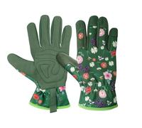 Riisoyu guantes de jardinería para mujer, guantes de jardinería florales para mujer con puños elásticos para patio, limpieza guantes de trabajo ligeros para casa, jardín, diseño de flores