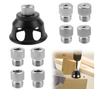 Riisoyu Guía de Perforación, Guía para Taladrar con 3/4/5/6/7/8/9/10mm Localizador de Taladros Casquillo de Perforación para Trabajar la Madera con Taladradoras de Banco y de Mesa
