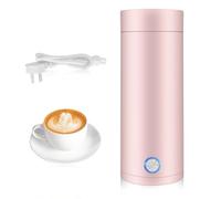Riisoyu Hervidor Agua Electrico, 3 en 1 Hervidor de Agua Pequeño y Mini Termo Hervidor de Viaje Inoxidable Hervidor Eléctrico Portátil Apagado Automático para Hacer Leche, Café y Té, Rosa