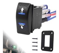 Riisoyu Interruptor basculante de control momentáneo, DC 12V 20A Control de motor 7 pines Interruptor de palanca basculante de arranque con cable interruptores de polaridad momentánea impermeables