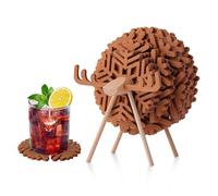 Riisoyu Juego De 12 Posavasos De Copos De Nieve De Ovejas, Antideslizantes Resistentes Alce Posavasos de Fieltro Posavasos De Barra De Aislamiento para Decoración de Mesa, Posavasos de Vidrio