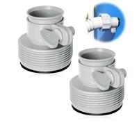 Riisoyu Kit de 2 Adaptadores de Manguera para Piscina Tipo B - Adaptador de Conversión de 1.5 Pulgadas, Compatible con Bombas y Filtros Intex, Color Gris, para Piscinas Fuera de Tierra