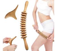 Riisoyu Masajeador Madera, 2 piezas Rodillo Anticelulítico Masajeador tailandés Masajeador Curvo Portátil Maderoterapia Anti Celulitis Masajeador Aparato para masajes de Abdomen, glúteos, piernas