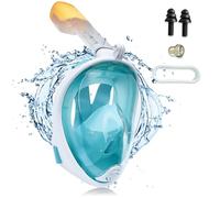 Riisoyu Máscara de Esnórquel, Máscara de Buceo con Sistema de Respiración Avanzado 180°Vista Mascara Buceo Niño Tecnología Anti-Niebla y Anti-Fugas para Snorkeling, Verde