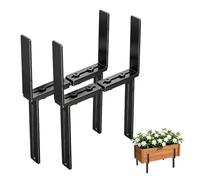 Riisoyu Paquete de 2 soportes para macetas en forma de H, Soportes para jardineras para parapetos y barandillas de Balcones sin taladrar Ajustable en 2 direcciones para jardineras de balcón