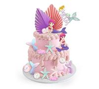 Riisoyu Sirena Cupcakes Decoración, 23 Piezas Reutilizables Sirena Cake Topper con diseño de sirena para Fiesta de Cumpleaños Fiesta de Bodas DIY Cake Toppers para niñas y mujeres