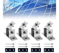 Riisoyu Soporte de Panel Solar, 4 Piezas Soporte Placas Solares de Aleación de Aluminio 0-60° Ajustable Soporte de Montaje de Panel Solar para Techos, Techos de Coches, Camping