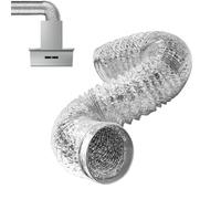 Riisoyu Tubo flexible de aluminio de 100 mm de diámetro, 2 m, tubos de aire flexibles de aluminio, tubo flexible, conducto de aire para aire acondicionado móvil, secadora, extractor, sistema de