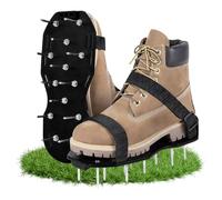 Riisoyu Zapatos de uñas con cierre de , masa de compensación, escarificador, zapatos aireadores de césped, premontados, aireadores de césped con 4 correas para ventilar el césped o como zapatos de