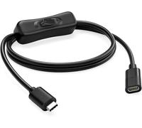 RIITOP Cable alargador USB C ON OFF 1 m 10 Gbps, soporte de vídeo/datos/carga PD, USB 3.1 tipo C macho a hembra cable de extensión con interruptor de encendido/apagado