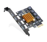 RIITOP Tarjeta PCIe USB 3.0 de 4 puertos PCI Express x1 a USB 3.0, adaptador de expansión interno USB3 en PC para Win 11/10 (no requiere alimentación adicional)