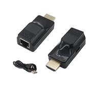 RIIYOCA Extensor HDMI, repetidor HDMI de 196 pies a RJ45, cable Ethernet convertidor sobre Cat 5e/6, compatibilidad automática con 1080P/720P/567P [1 par]