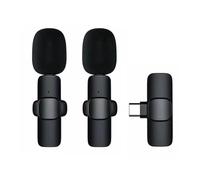 RIJPEX Professional Wireless Lavalier Lapel Microphone,Video Recording HD Radio One to Two,Microphone Suitable for Live Broadcast (Black,A)