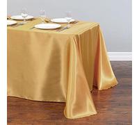 RIJPEX Wit Satijn Tafelkleed Rechthoek Bruiloft Feestdecoratie Tafelkleed Kerst Tafelkleed voor Thuis Evenement Feesttafel Decors-Goud-228x396CM-90x156inch