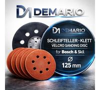 RIKAMA Disco de lijado de 125 mm de diámetro, , adecuado para Bosch/Skil, perforado, para lijadora orbital, plato de pulido, plato de , profesional (plato de lijado)