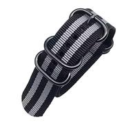 Rikcat bucle de correa de reloj,correas de reloj, Correa de reloj de nailon de 20/22/24 mm, accesorios de repuesto de correa de reloj de lona resistente (Color : Black and Grey_22mm)