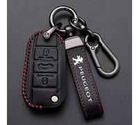 RIKCAT Coche Funda para Llave para Peugeot Rifter 2018 2019 2020, Funda Carcasa Llave Cuero Carcasa Remota Cover de Mando Carcasa Llave Protectora Accesorio,A